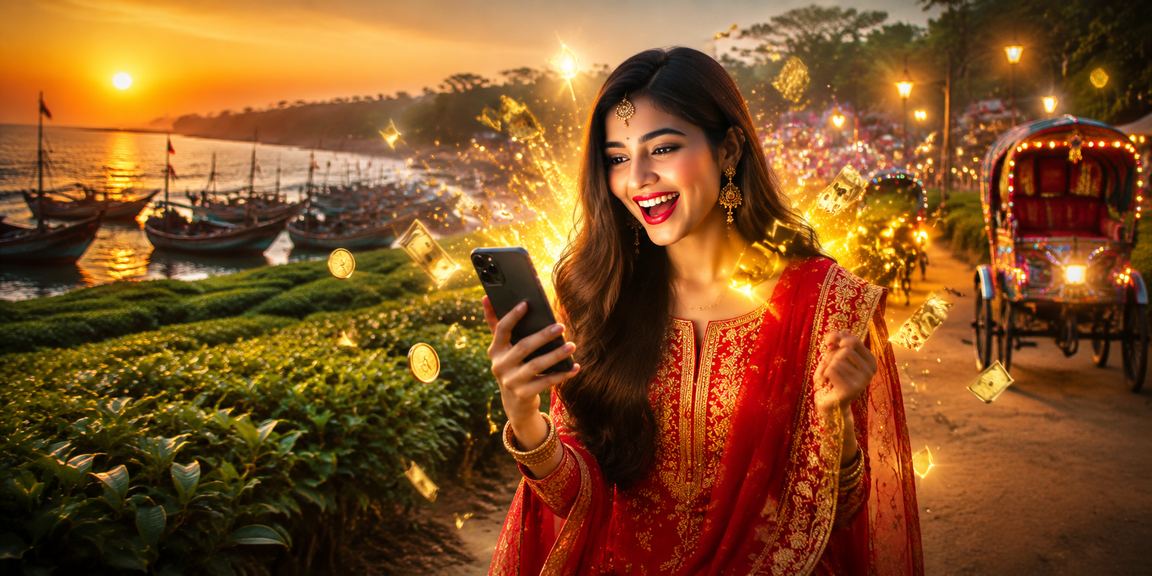 ঢাকায় ঈদ উৎসবে মোবাইলে ক্যাসিনো ও বেটিং উপভোগ করছেন একজন মডেল