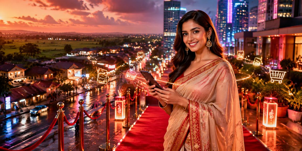 রংপুরে নিয়ন আলোর মধ্যে মোবাইলে পেমেন্ট করছেন একজন ব্যবহারকারী